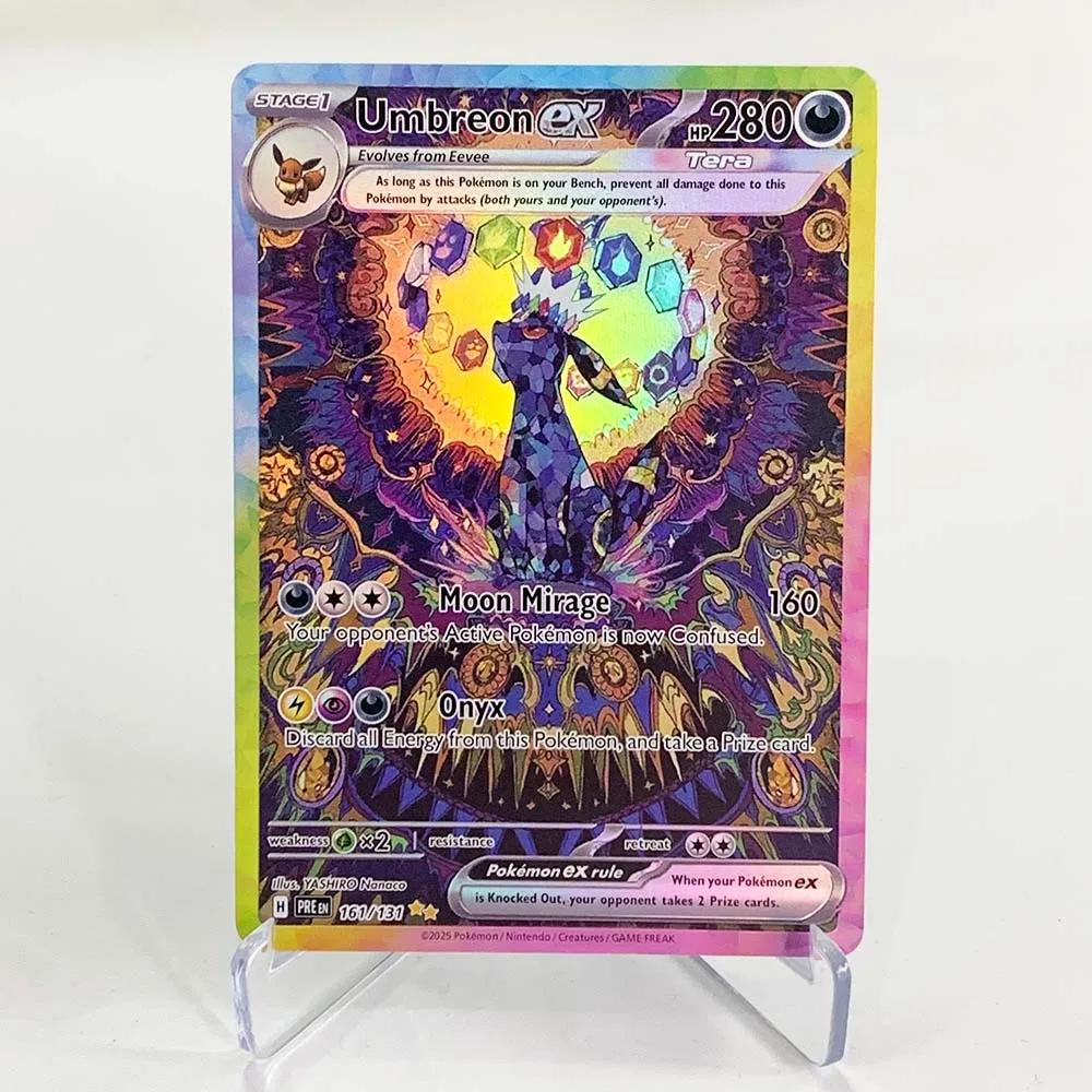 Carte de Collection de spécialisillustration Pokemon Umbreon ex, cartes classiques Rares Anime Magik