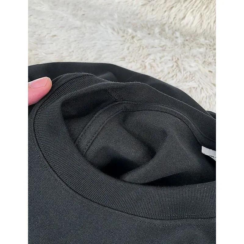 T-shirt pour hommes 600g T-shirt à manches courtes en coton robuste pour hommes mode coton épaissi à
