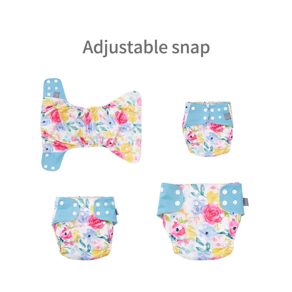 Elinfant-Ensemble de couches écologiques pour bébé, couches à poche, taille unique, gril en maille g