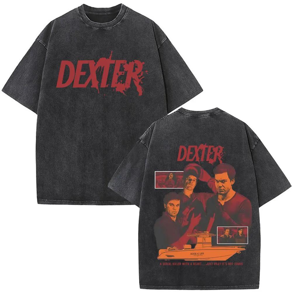 Dexter Morgan Harry's Code Vintage lavé T-shirts hommes femmes vêtements décontracté surdimensionné 