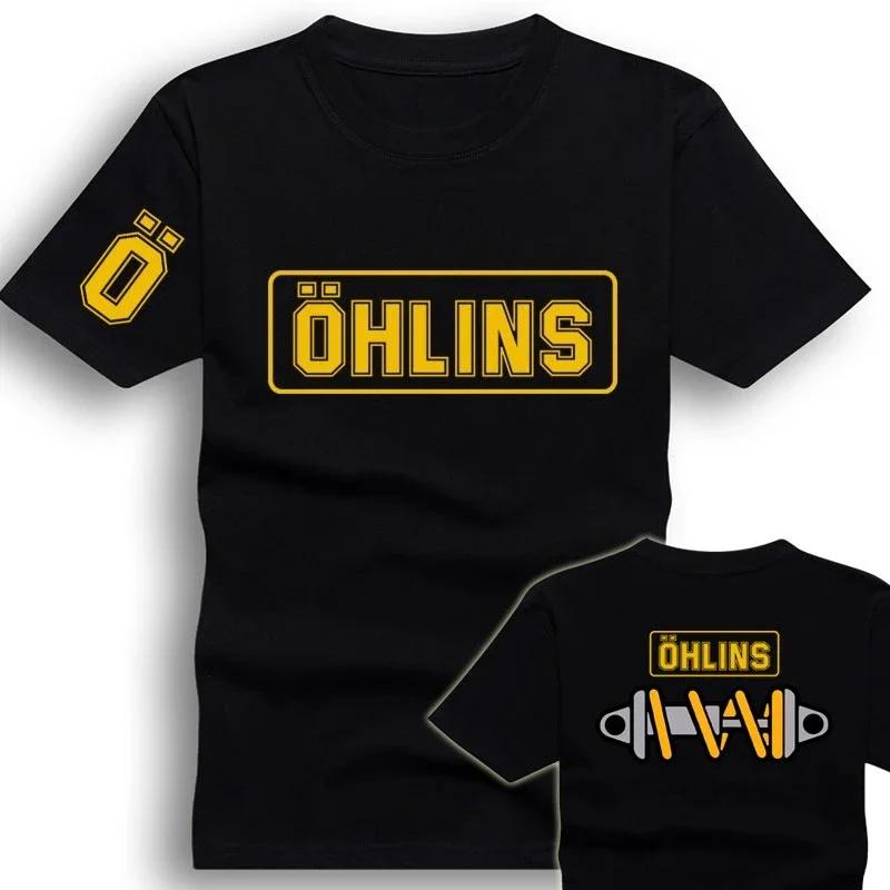 T-shirt à manches courtes pour hommes, Ohlins Shock Suspension, voiture, moto, sport, course, été, d