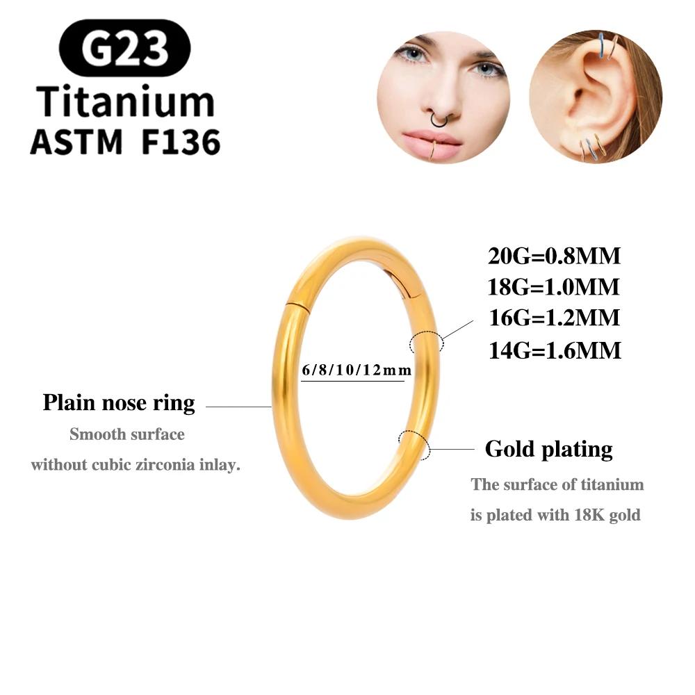 Lot de 10/50 pièces en gros – Boucles d'oreilles rondes en titane G23, anneaux de nez, clickers de s