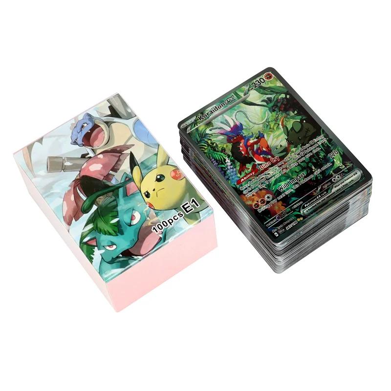 Nouvelles cartes Pokémon holographiques Scarlet Violet 80Vmax 20EX en anglais, cartes à collectionne