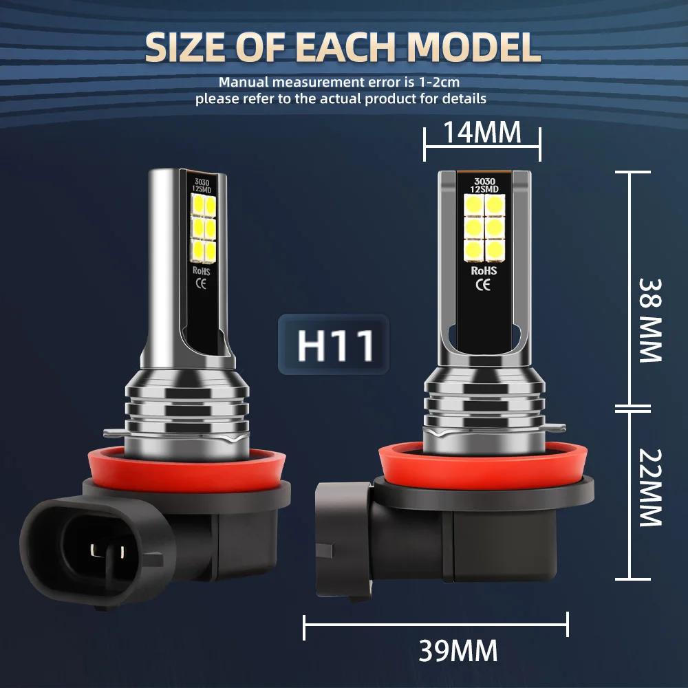 4 ampoules de phares LED Hi/Lo H4 H11, feux antibrouillard, lampes Turbo pour voiture, pour Jeep Ren