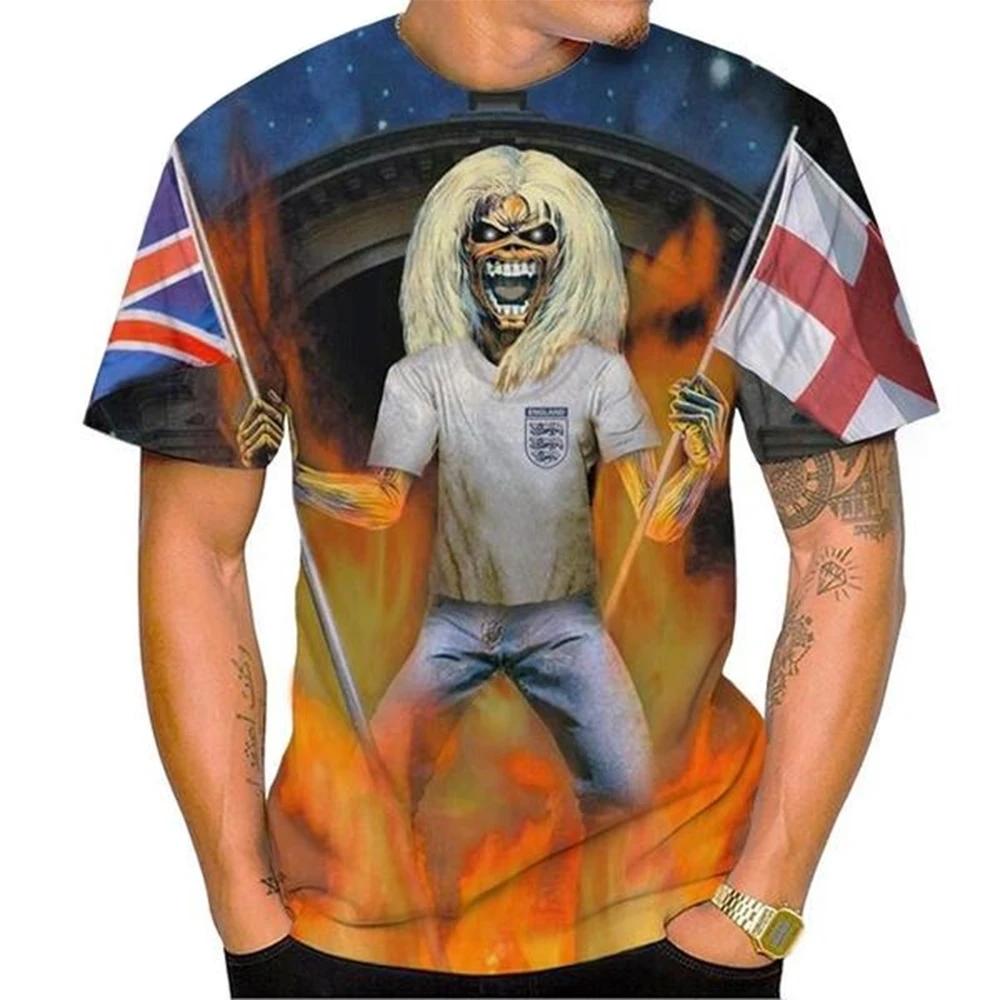 Mode d'été nostalgique 3D imprimé Heavy Metal musique diable Cool mode T-shirt personnalisé