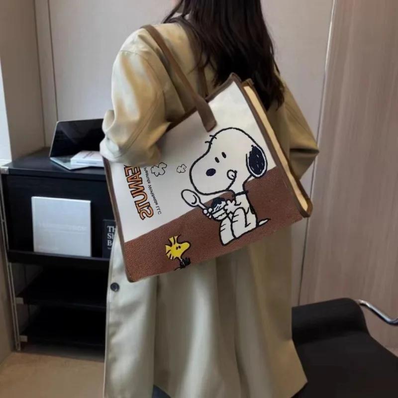 Sac à bandoulière Snoopy Woodstock, grand format, pour les trajets quotidiens, sac à main en toile c