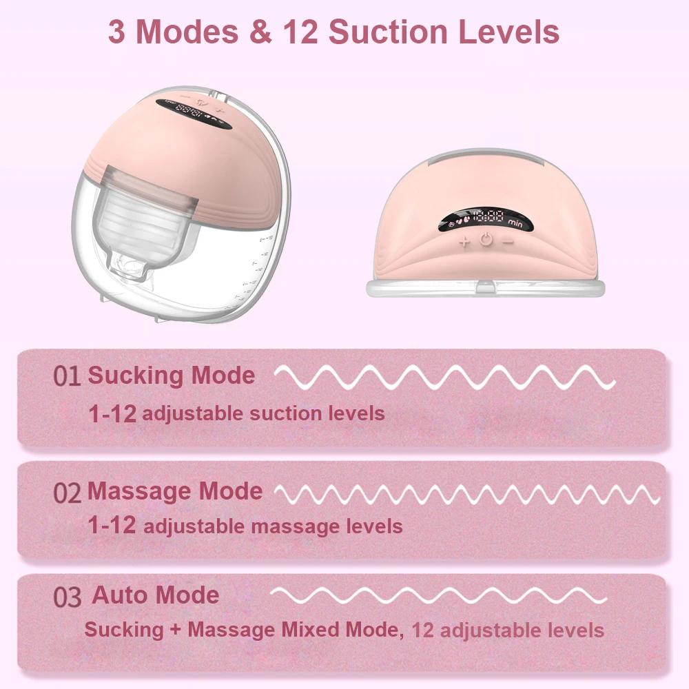Tire-lait électrique portable mains libres silencieux sans BPA pour allaitement maternel pratique