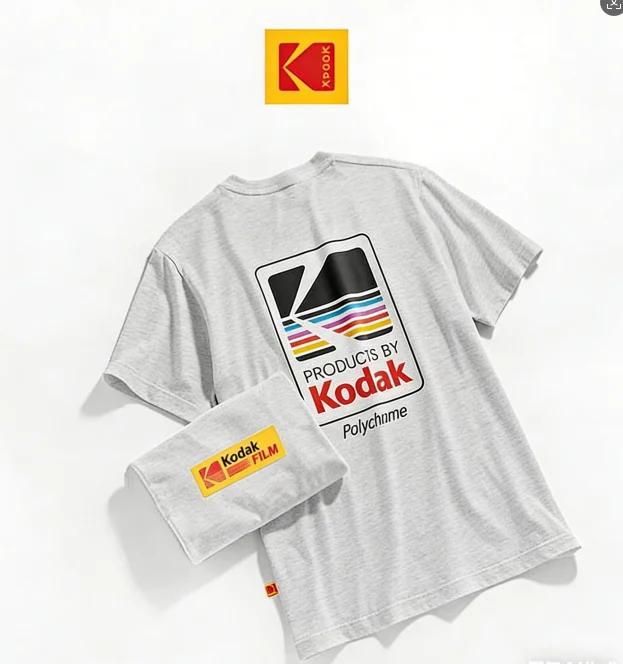 Tendance de la mode - T-shirt Kodak 100% coton - Haut décontracté à manches courtes confortable et d