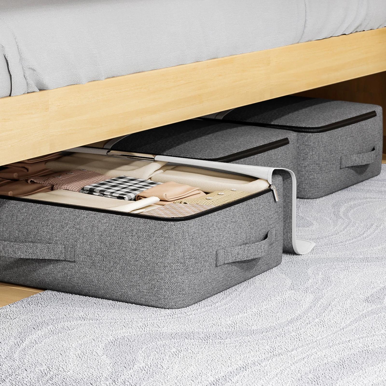 Grand sac de rangement pour fond de lit, 1 pièce, organisateur de vêtements, organisateur pliable à 