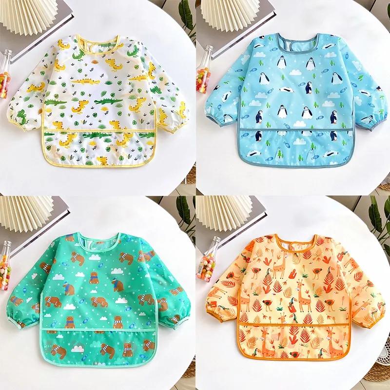 Bavoirs pour bébés de 0 à 3 ans, mignon, coloré, dessin animé, imperméable, pour manger, enfants, de