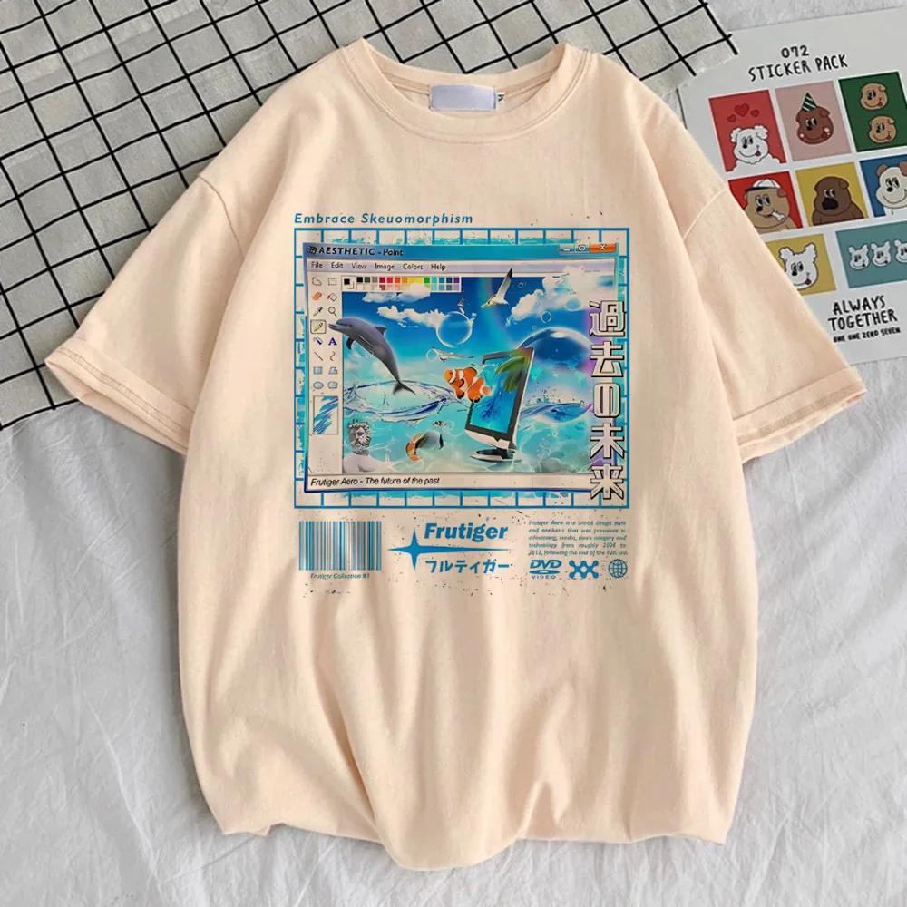 Frutiger Aero top t-shirts femmes kawaii Y2k graphique coloré Punk t-shirt confortable coloré Y2k Gr