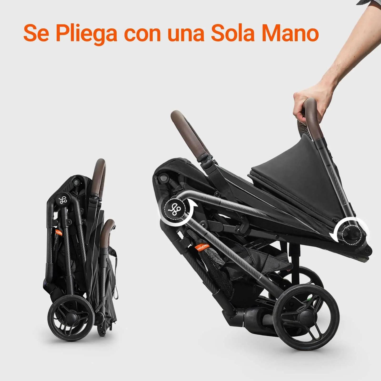 MAZAZING poussette de voyage en carbone, pliable, ultralégère (5,26 kg), compacte et adaptée aux avi
