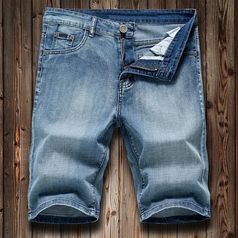 Shorts en jean d'été pour hommes, pantalon en denim extensible bleu foncé, design tendance, jeans sl