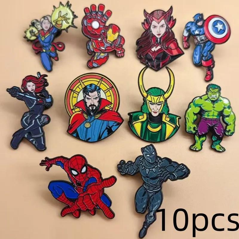 10 Pièces Broches Créatives en Alliage à l'effigie de Personnages de Dessins Animés pour Accessoires