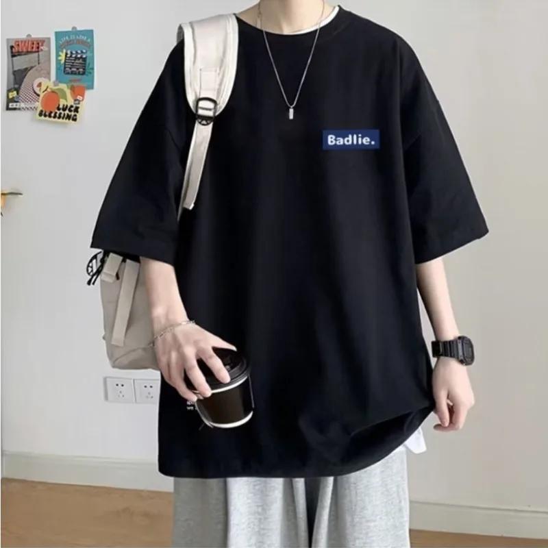 【Taille 8XL】 T-shirt décontracté pour hommes et adolescents, T-shirt américain Vintage avec lettres 