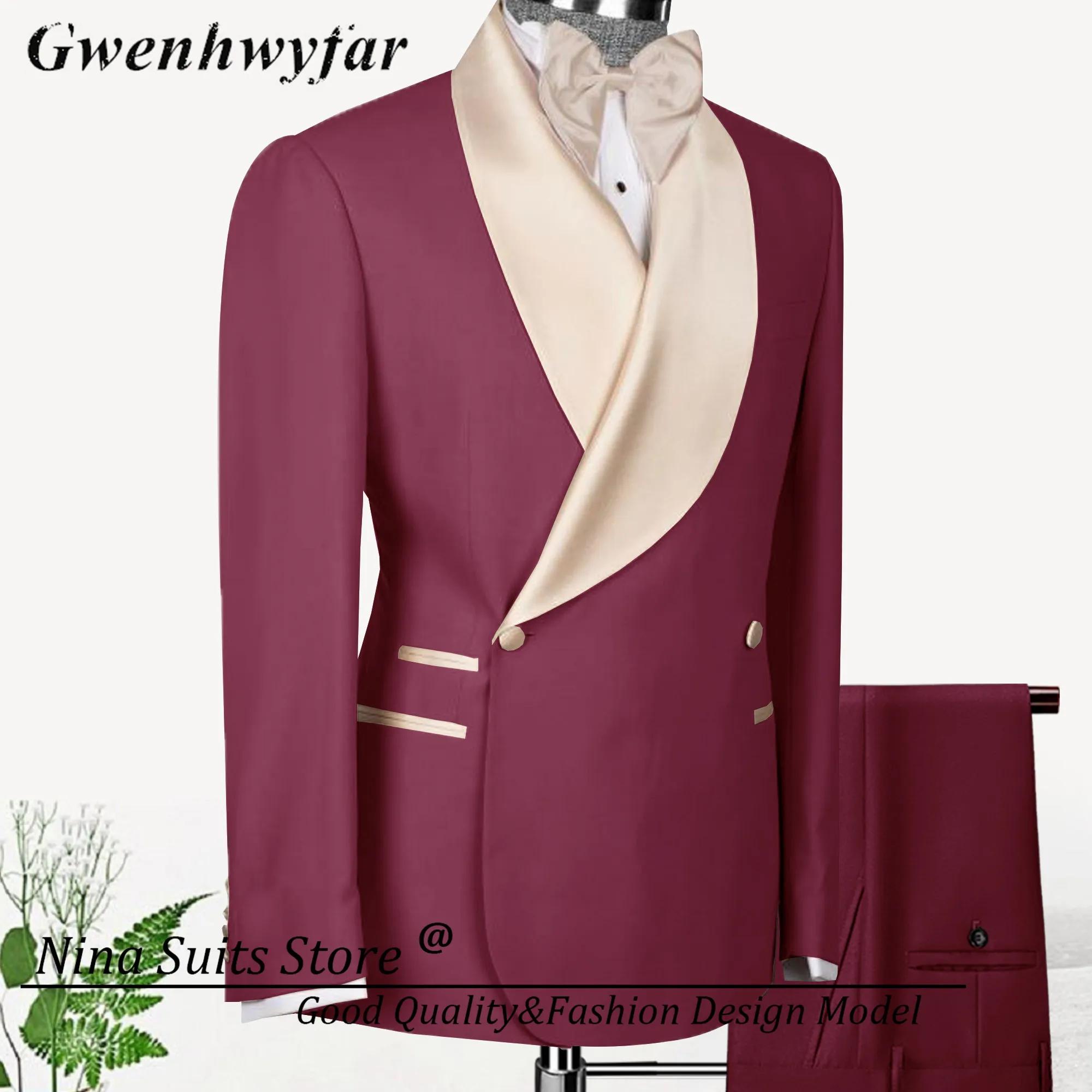 Nina Store – costumes à Double boutonnage pour hommes, Blazer bleu marine, pantalon formel à revers 