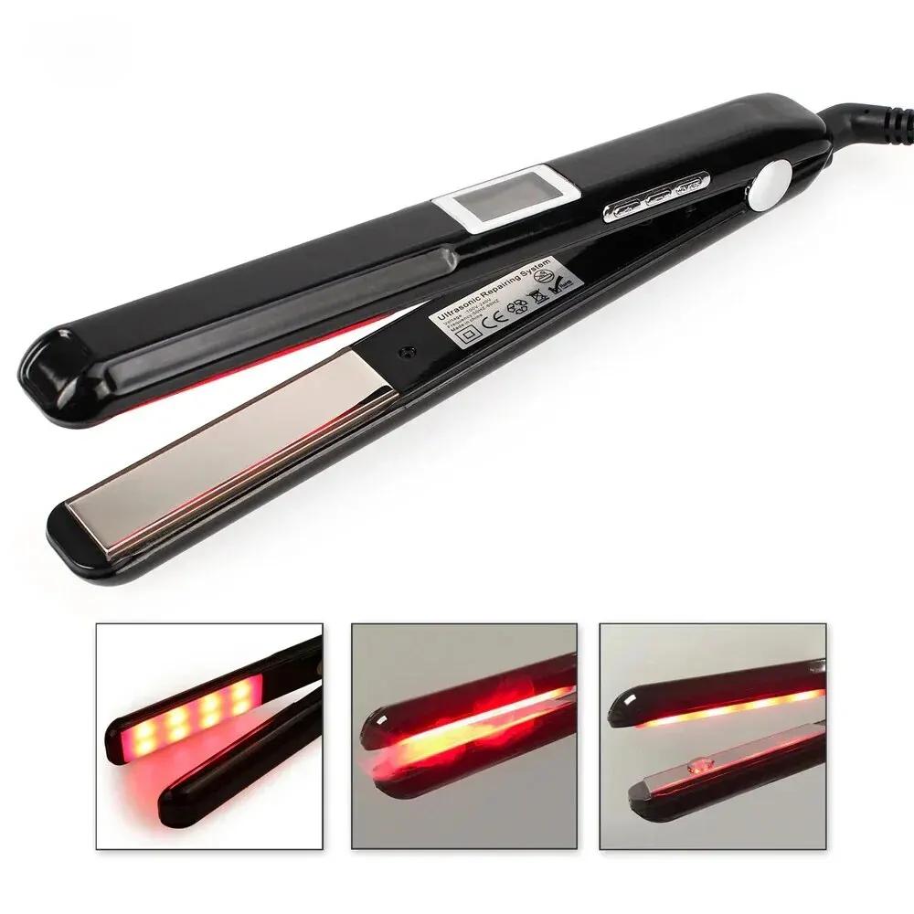 Lisseur de cheveux ultrasonique infrarouge, soins capillaires froids, fer, traitement à la kératine 