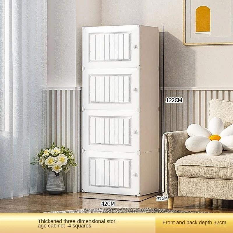 Meuble de Rangement Multicouche en Plastique T1, Étagère Moderne de Grande Capacité, Anti-Poussière,
