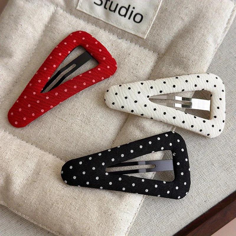 Pince à cheveux triangulaire à pois pour filles, nouveaux accessoires de cheveux en tissu pour frang