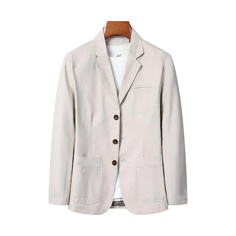 Blazer nouveaux hommes mode affaires couleur unie coupe ajustée travail décontracté coton coréen man