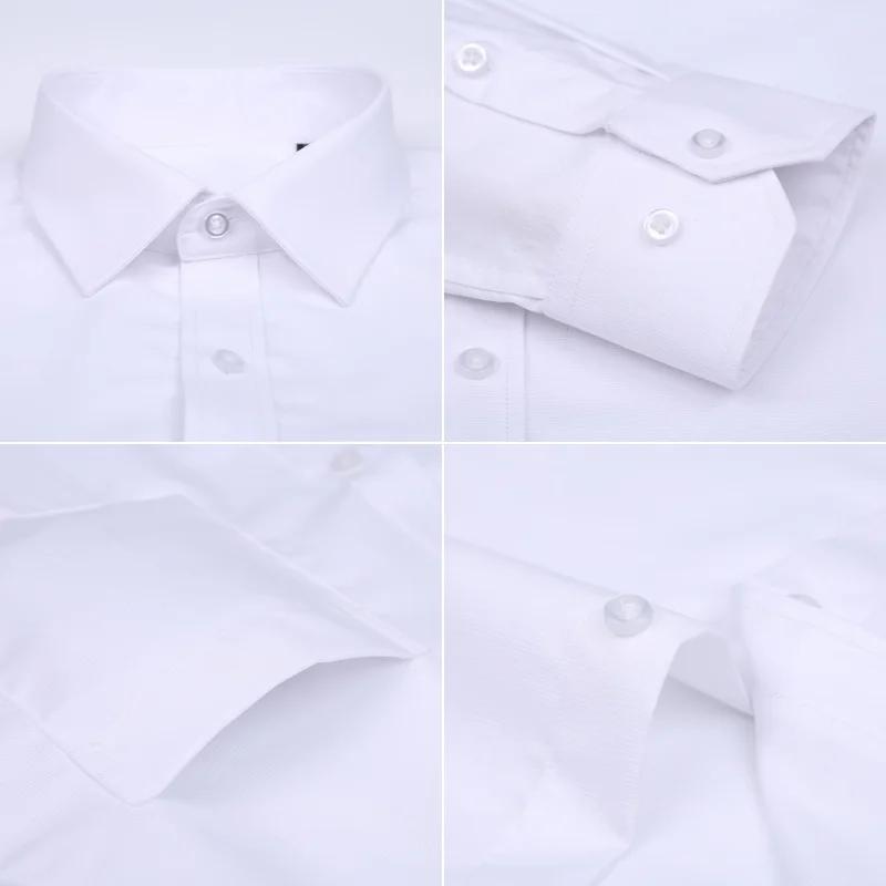 Qualité 100% coton hommes robe à manches longues chemise solide mâle grande taille coupe régulière a