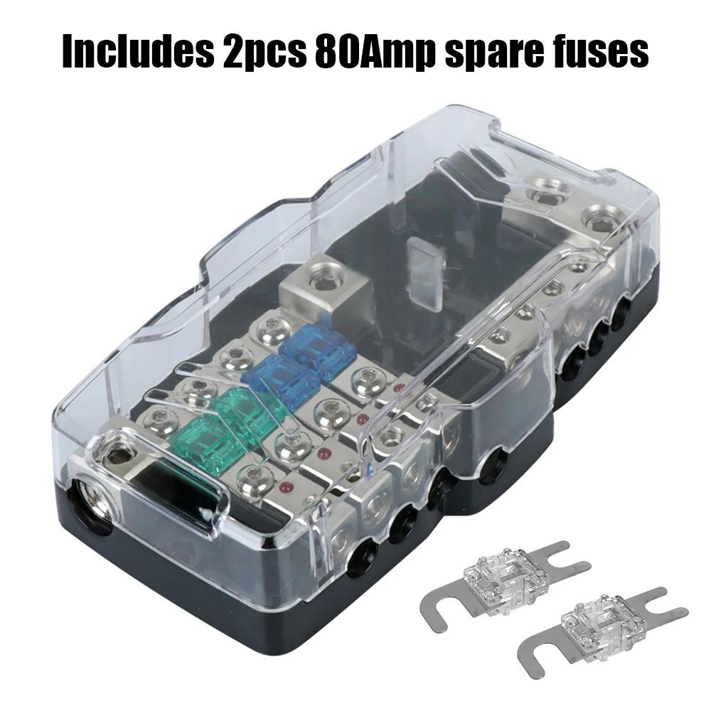 Système Audio pour moto 24V 12V, boîte à fusibles stéréo, séparateur avec lames de fusible 30A 60A, 