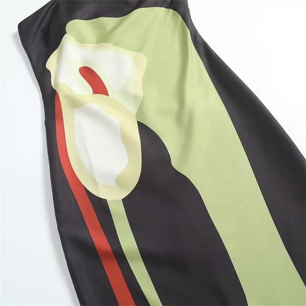 Robe longue imprimée, Sexy, sans bretelles, dos nu, mode femme, sans manches, épaules dénudées, Robe