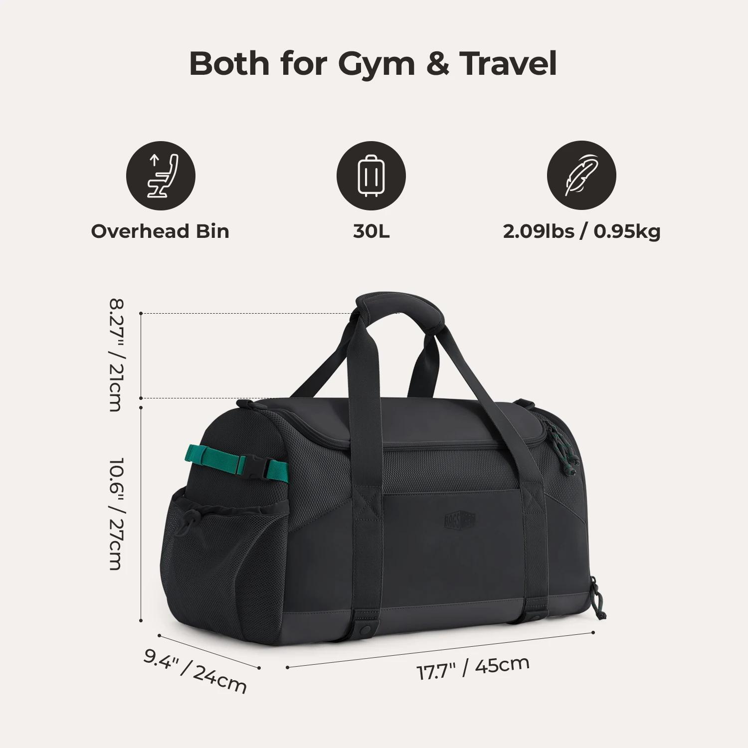 BAGSMART Sac de voyage de grande capacité, sac de sport léger avec compartiment à chaussures, poche 