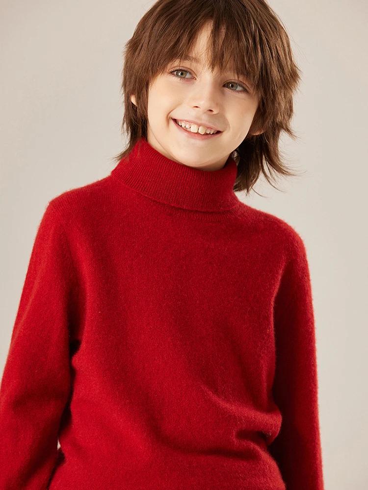 CHICUU enfant 100% pull en cachemire col roulé pull épais chaud basique cachemire tricots enfants ch