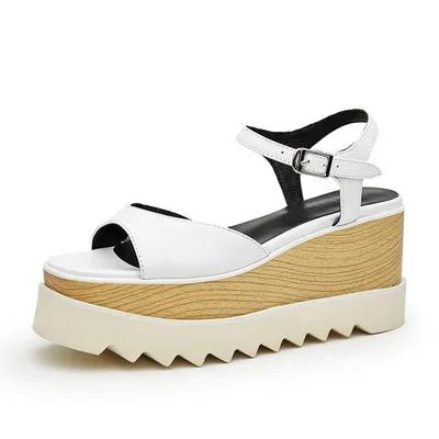 Femme étoiles chaussures femmes bout carré à lacets fond épais plate-forme chaussures compensées, ha