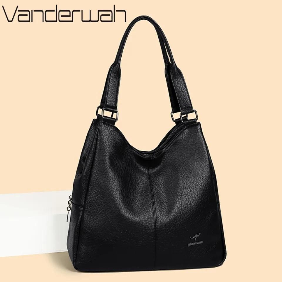Sac fourre-tout de luxe à trois couches en cuir véritable pour femme, sac à main de créateur de qual