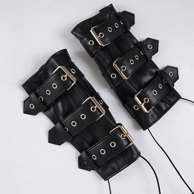 SUCHCUTE – gilet rétro Punk en cuir Pu pour femmes, avec couverture de manches, gothique, noir, sans
