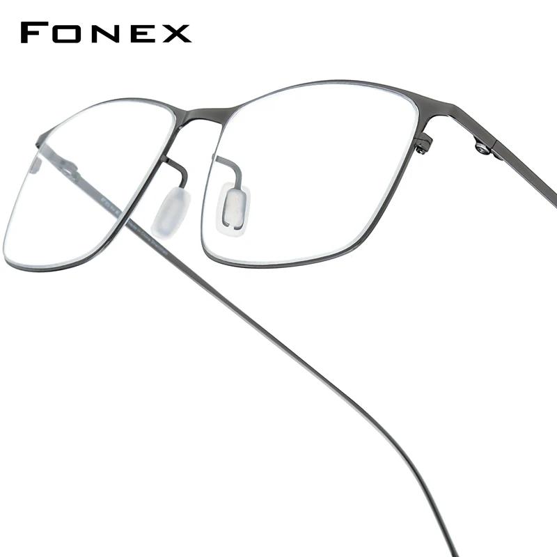 FONEX alliage lunettes cadre hommes montures à jante complète haut de gamme qualité lunettes carrées