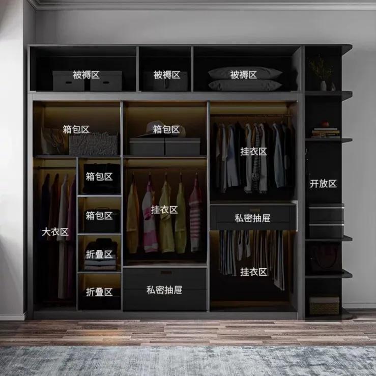 Armoire nordique légère de luxe, porte coulissante, porte en verre, chambre à coucher, porte couliss