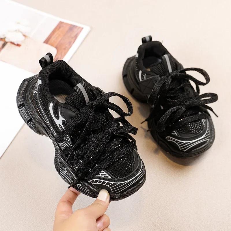 Baskets coordonnantes de style coréen pour enfants, chaussures de sport douces, confortables, décont