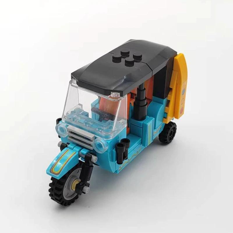 Ville moto à trois roues modèle MOC blocs de construction véhicule briques techniques cadeaux d'anni