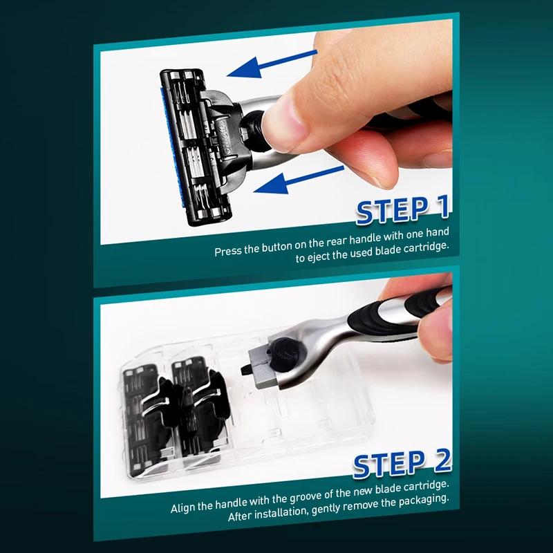Lames de rasoir Gillette Mach 3 Refilis Classic Lame à 3 couches Remplacement de rasoir