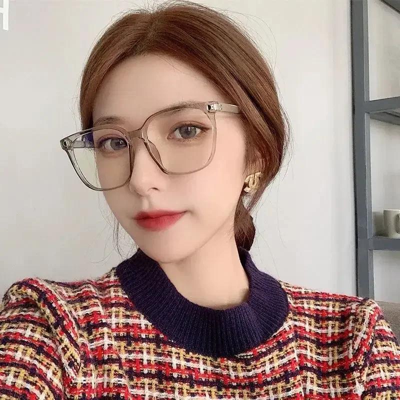 Lunettes de myopie à grande monture pour femmes, Anti-lumière bleue, protection des yeux, pour ordin
