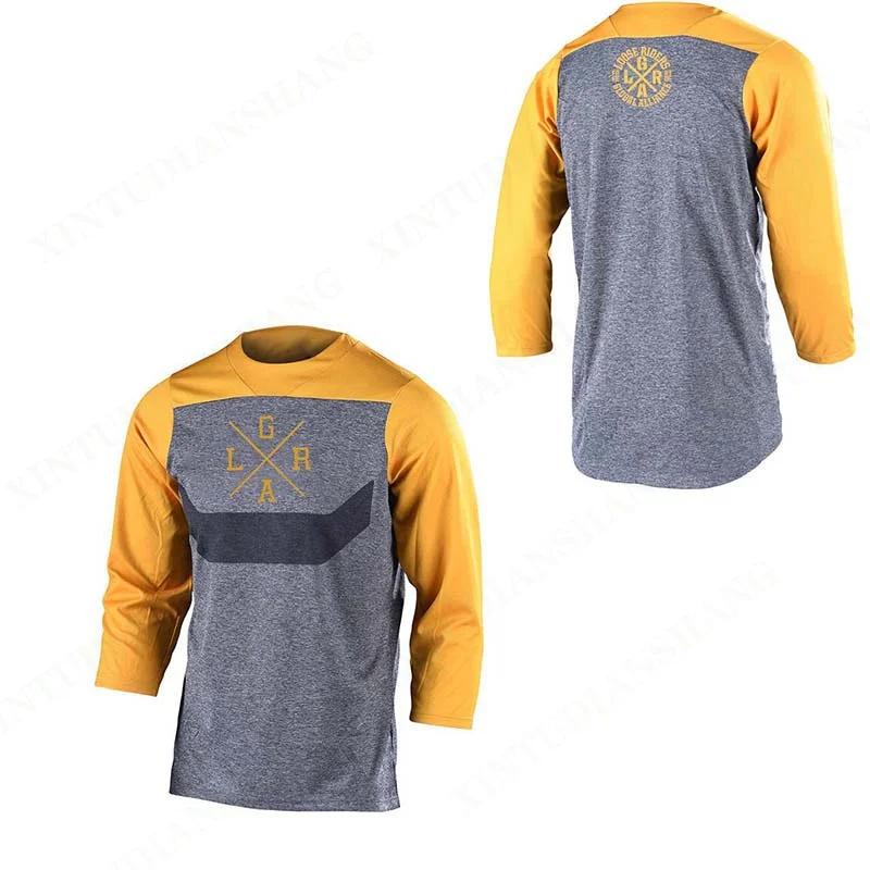 Maillot à manches 3/4 pour homme, VTT, MX, cyclisme de montagne, chemise d'endurance, DH, moto tout-