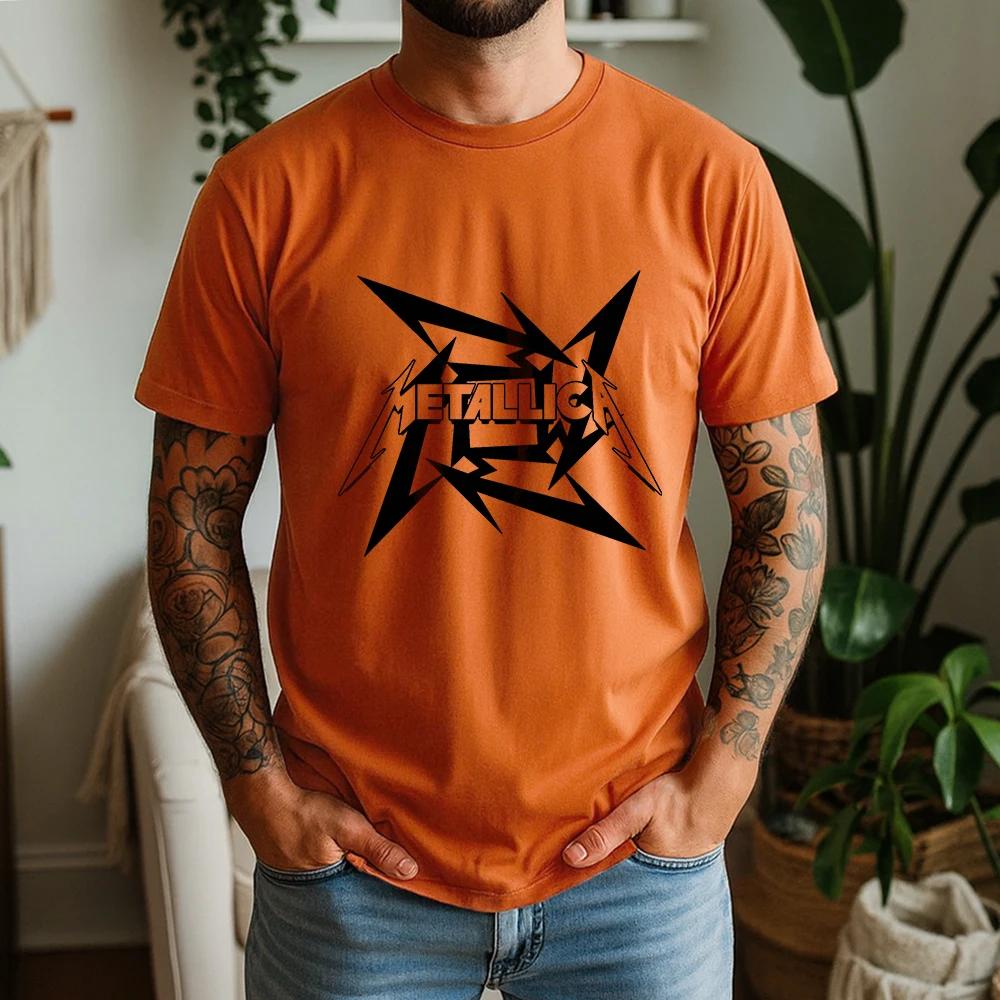 T-shirt Metallica 100% coton, style rock punk heavy metal, coupe ample, respirant, manches courtes