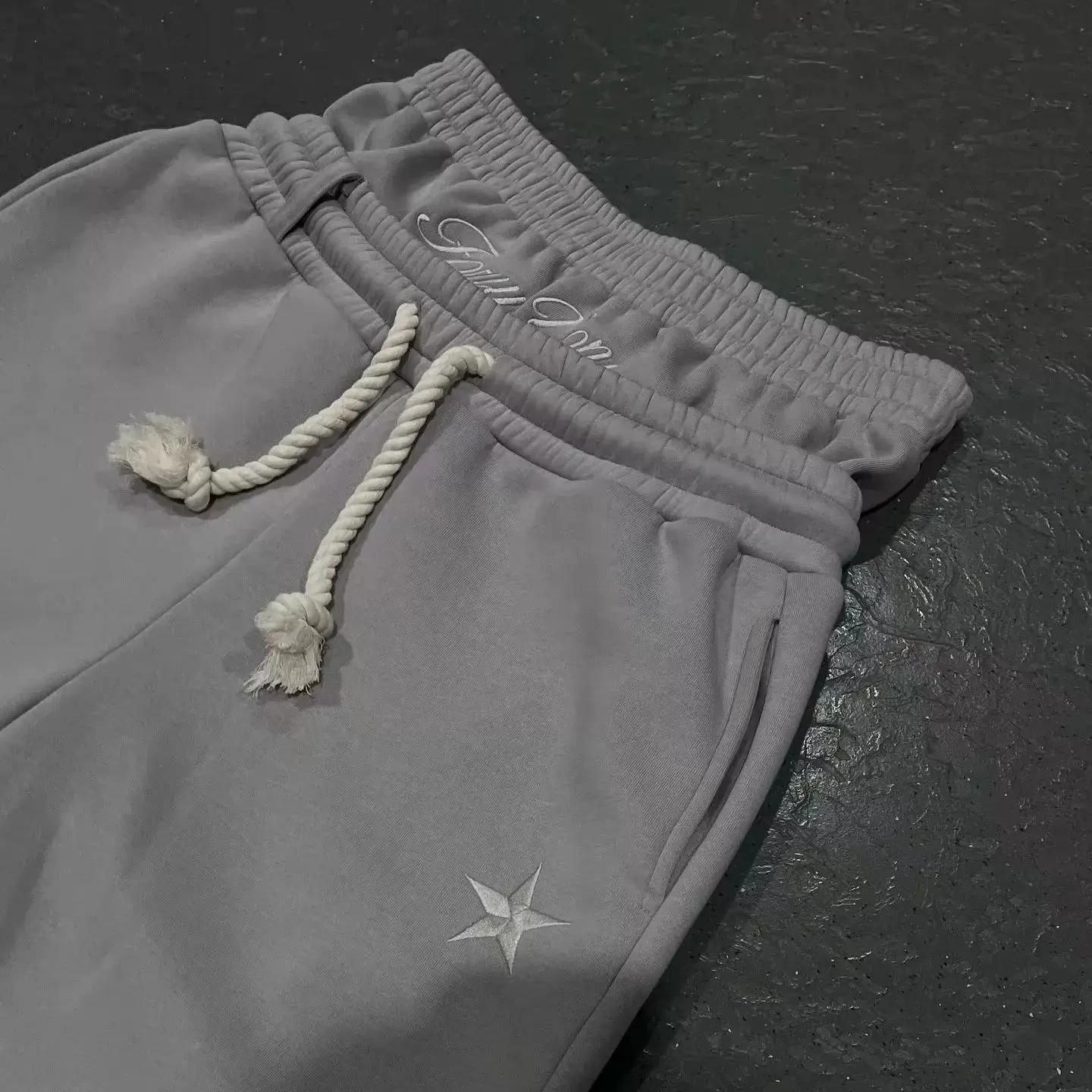 Harajuku – pantalon de survêtement ample à Double taille Y2K, couleur unie américaine, lettres brodé