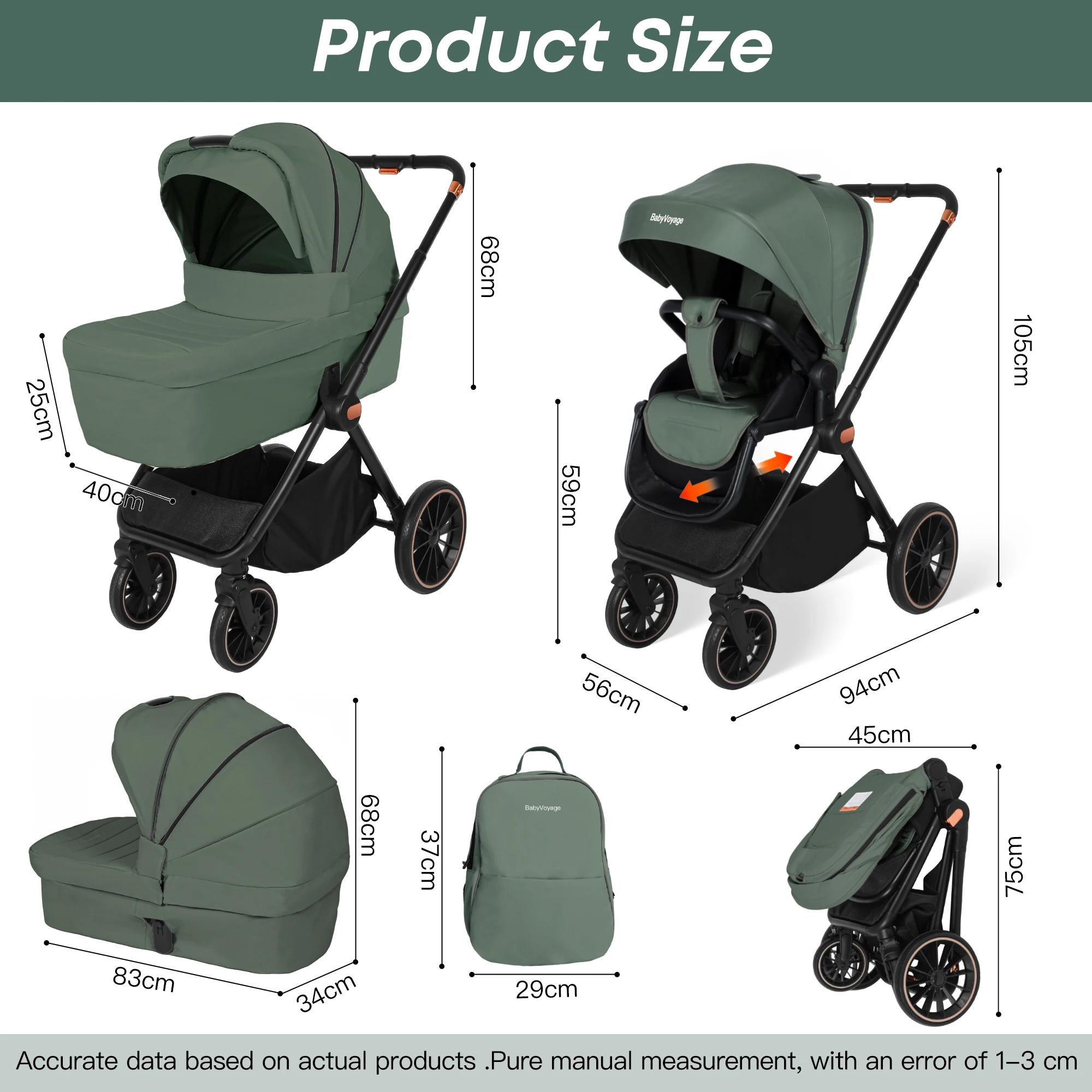 Poussette de sécurité légère 2 en 1 pour bébé, siège bidirectionnel pour nouveau-né, poussette multi