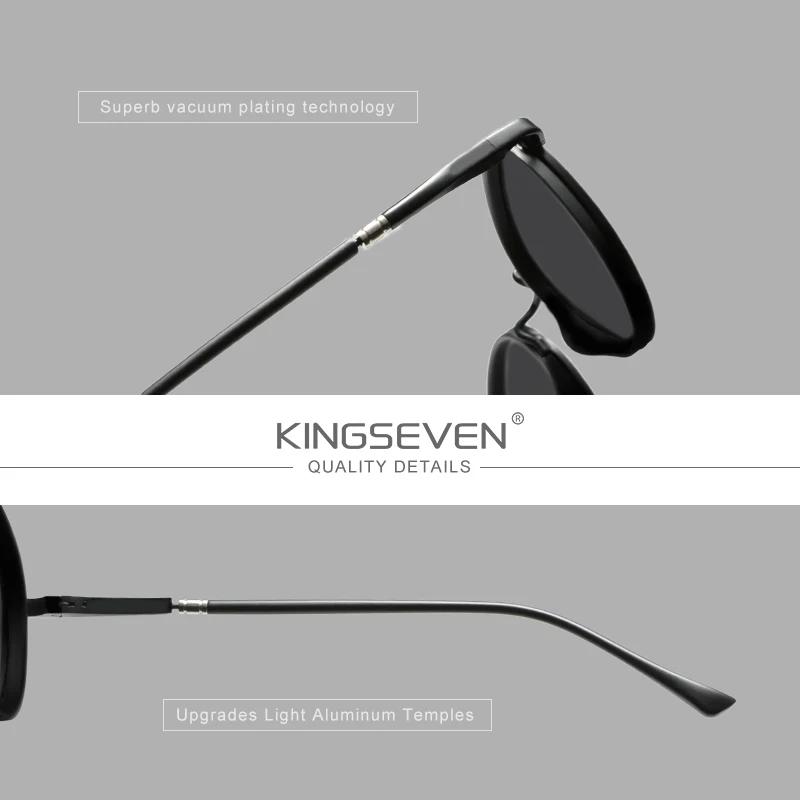 KINGSEVEN Lunettes de soleil rétro pour hommes et femmes, monture ronde, polarisées, accessoires de 