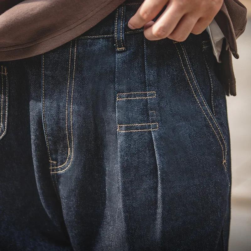 Maden rétro Denim lavage Baggy hommes Jean jambe large pantalon conique mode décontracté Streetwear 