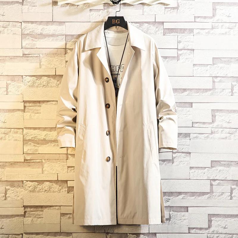 Trench décontracté à col rabattu pour homme, coupe-vent, surdimensionné, à la mode, nouvelle collect