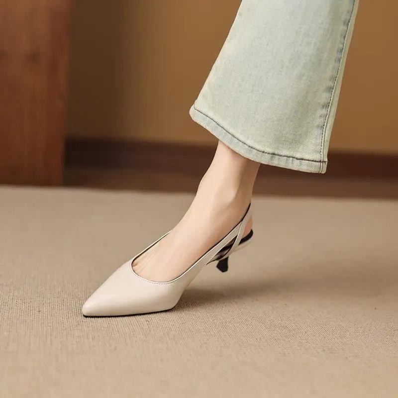 MORAZORA – sandales en cuir véritable pour femmes, grande taille 34-43, chaussures à bout pointu, ta