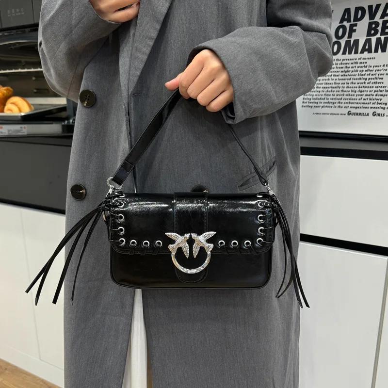 Nouveau sac d'oiseau d'hirondelle en cuir véritable avec sangle de chaîne épaule bandoulière sous le