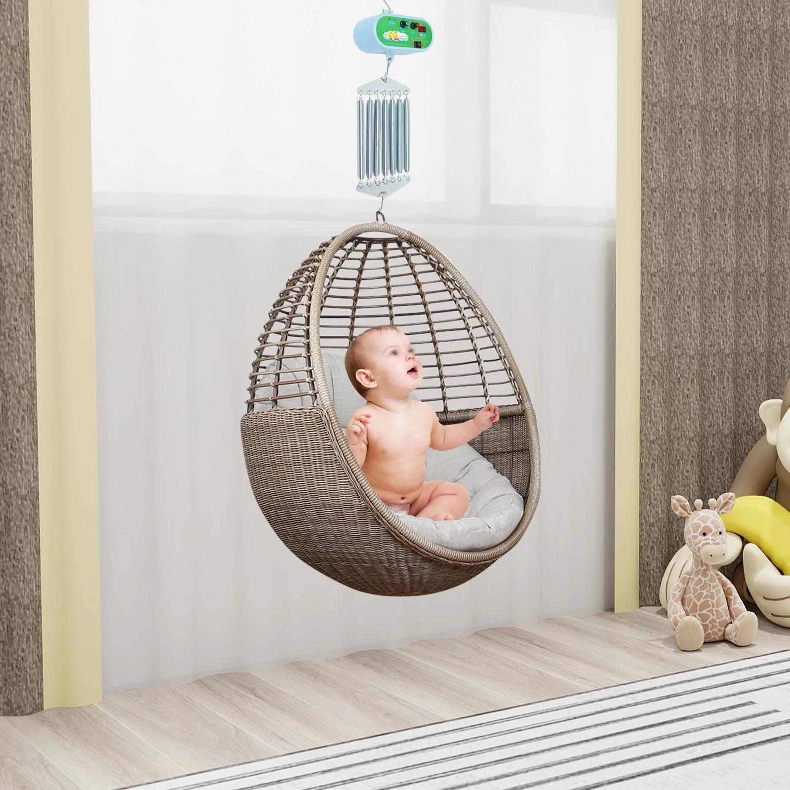 Berceau électrique suspendu à 7 ressorts pour bébé, contrôleur de balançoire pour bébé, berceau à re