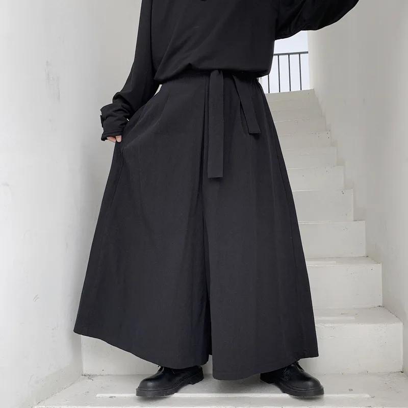 Hommes Hakama Harajuku Kimono samouraï pantalon hommes décontracté pantalons larges hommes Style chi