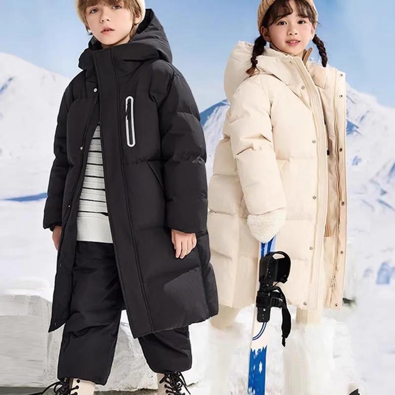Enfants hiver doudoune pour garçon fille à capuche imperméable épais chaud adolescente doudoune 5-14